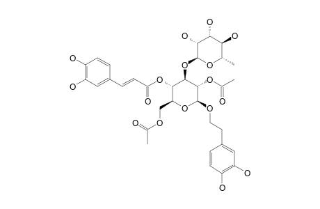 #2;2,6-DIACETYL-ACTEOSIDE;O-ALPHA-L-RHAMNOPYRANOSYL-(1->3)-2,6-DI-O-ACETYL-1-(3,4-DIHYDROXYPHENYLETHYL)-4-(3,4-DIHYDROXY-E-CINNAMOYL)-BETA-D-GLUCOPYRANOSIDE