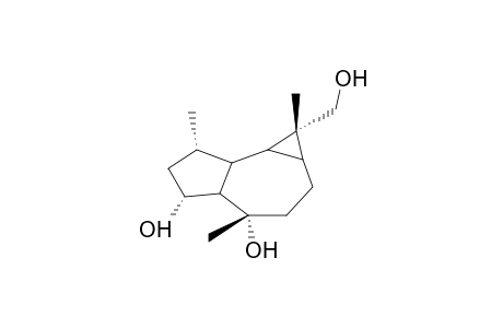 9,14-EXO-DIHYDROXYGLOBULOL ; (1S,2S,3S,4R,7R,8S,9S,11R)-3-HYDROXYMETHYL-3,7,11-TRIMETHYLTRICYCLO(6.3.0.02,4)UNDECANE-7,9-DIOL