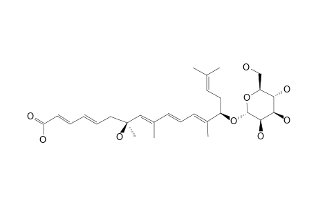 14-O-ALPHA-D-MANNOPYRANOSYL-(2E,4E,7R,8E,10E,12E,14S)-7,9,13,17-TETRAMETHYL-7,14-DIHYDROXY-2,4,8,10,12,16-OCTADECAHEXAENOIC-ACID