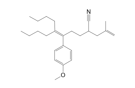 6-Butyl-5-(4-methoxyphenyl)-2-(2-methallyl)-5-decenenitrile