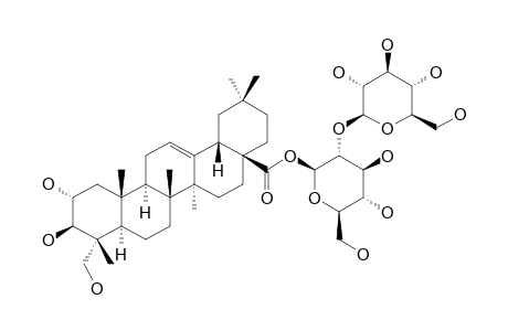 ASTERYUNNANOSIDE-B;2-ALPHA,3-BETA,23-TRIHYDROXY-OLEAN-12-EN-28-OIC-ACID-28-O-BETA-D-GLUCOPYRANOSYL-(1->2)-BETA-D-GLUCOPYRANOSIDE