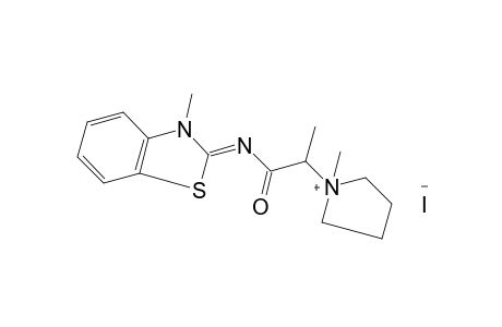 1-METHYL-1-{1-[(3-METHYL-2-BENZOTHIAZOLINYLIDENE)CARBAMOYL]ETHYL}PYRROLIDINIUM IODIDE