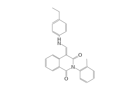 1,3(2H,4H)-isoquinolinedione, 4-[[(4-ethylphenyl)amino]methylene]-2-(2-methylphenyl)-, (4E)-