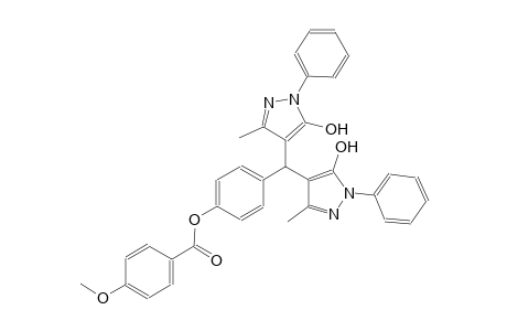 4-[bis(5-hydroxy-3-methyl-1-phenyl-1H-pyrazol-4-yl)methyl]phenyl 4-methoxybenzoate