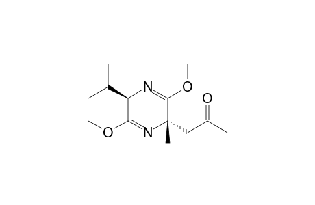 1-[(2R,5S)-2-isopropyl-3,6-dimethoxy-5-methyl-2H-pyrazin-5-yl]acetone