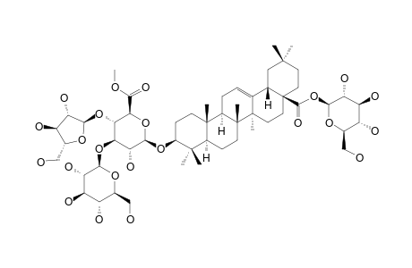 STIPULEANOSIDE-R2-METHYLESTER;BETA-D-GLUCOPYRANOSYL-OLEANOLATE-3-O-[BETA-D-GLUCOPYRANOSYL-(1->3)]-[ALPHA-L-ARABINOFURANOSYL-(1->4)]-BETA-D-GLUCURON