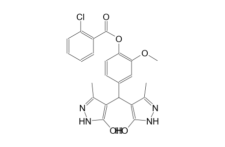 4-[bis(5-hydroxy-3-methyl-1H-pyrazol-4-yl)methyl]-2-methoxyphenyl 2-chlorobenzoate