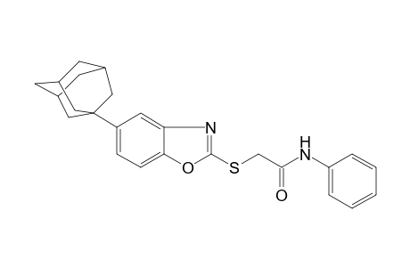 2-[[5-(1-adamantyl)-1,3-benzoxazol-2-yl]sulfanyl]-N-phenyl-ethanamide