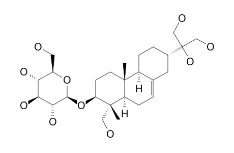 ERIOCASIDE-A;3-BETA-(BETA-GLUCOPYRANOSYL)-15,16,17,19-TETRAHYDROXY-7-ABIETENE