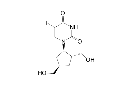 1-[(1R,2R,4R)-2,4-bis(hydroxymethyl)cyclopentyl]-5-iodanyl-pyrimidine-2,4-dione