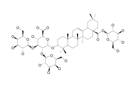 ELATOSIDE-D;3-O-BETA-[GALACTOPYRANOSYL-(1->2)-[GALACTOPYRANOSYL-(1->3)]-GLUCURONOPYRANOSYL]-OLEANOLIC-ACID-28-O-GLUCOPYRANOSYLESTER