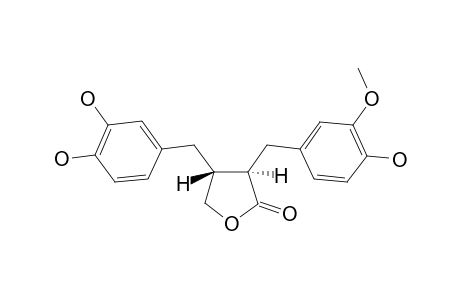 (-)-(2R,3R)-3-(3'',4''-DIHYDROXYBENZYL)-2-(4'-HYDROXY-3'-METHOXYBENZYL)-BUTYROLACTONE