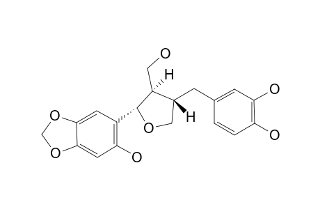 4-[((3S,4R,5S)-5-(6-HYDROXYBENZO-[D]-[1,3]-DIOXOL-5-YL)-4-(HYDROXYMETHYL)-TETRAHYDROFURAN-3-YL)-METHYL]-BENZENE-1,2-DIOL