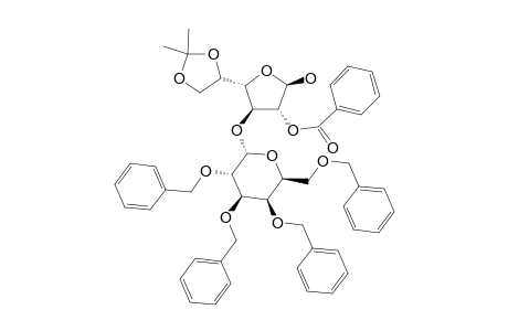 2,3,4,6-TETRA-O-BENZYL-ALPHA-D-GALACTOPYRANOSYL-(1->3)-5,6-O-ISOPROPYLIDENE-2-O-BENZOYL-BETA-D-GALACTOFURANOSE;BETA-ANOMER