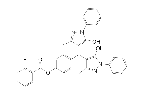 4-[bis(5-hydroxy-3-methyl-1-phenyl-1H-pyrazol-4-yl)methyl]phenyl 2-fluorobenzoate