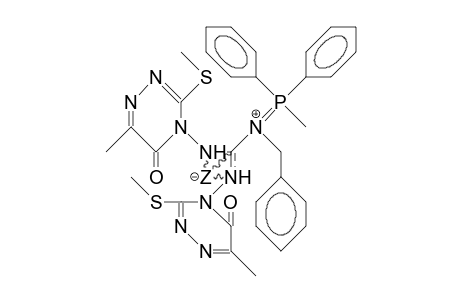 (N-Bzl-<me-diphe-phosphoranylidenamino>)-N,N'-bis(6-me-3-me-S-5-oxo-4,5-dihydro-1,2,4-triazin-4-yl)carbodiimide betaine