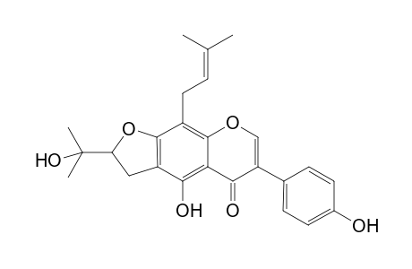 SENEGALSIN;5,4'-DIHYDROXY-8-(GAMMA,GAMMA-DIMETHYLALLYL)-[5''-(HYDROXYISOPROPYL)-DIHYDROFURANO-(2'',3'':6,7)-ISOFLAVONE