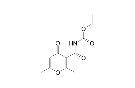 [(2,6-dimethyl-4-oxo-4H-pyran-3-yl)carbonyl]carbamic acid, ethyl ester