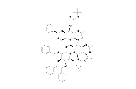 #12;2-(TRIMETHYLSILYL)-ETHYL-[2-O-ACETYL-4,6-O-BENZYLIDINE-3-O-[(TERT.-BUTOXYCARBONYL)-METHYL]-BETA-D-GALACTOPYRANOSYL]-(1->4)-[2,3,4-TRI-O-BENZYL-ALPHA-L-FUCO