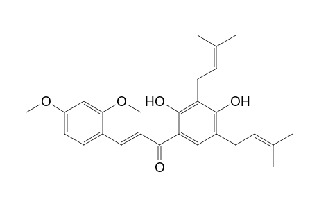 2',4'-Dihydroxy-2,4-dimethoxy-3',5'-bis(3-methylbut-2-enyl)chalcone