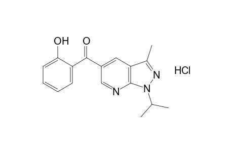 o-hydroxyphenyl 1-isopropyl-3-methyl-1H-pyrazolo[3,4-b]pyridin-5-yl ketone, monohydrochloride