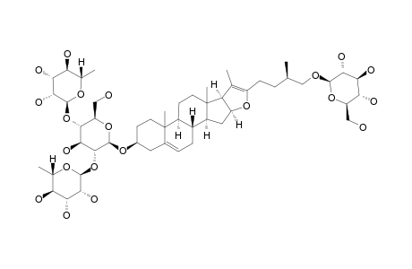 #66;PSEUDO-PROTODIOSCIN;26-O-BETA-D-GLUCOPYRANOSYL-3-BETA,26-DIHYDROXY-(25R)-FUROST-5,20(22)-DIENE-3-O-ALPHA-L-RHAMNOPYRANOSYL-(1->2)-[ALPHA-L-RHAMNOPYRANOSYL-