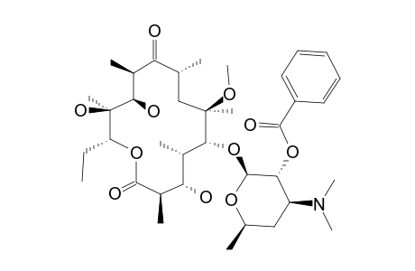 #2;MACROLIDE;3-O-DE-(2,6-DIDEOXY-3-C-METHYL-3-O-METHYL-ALPHA-L-RIBO-HEXOPYRANOSYL)-6-O-METHYL-ERYTHROMYCIN-2'-BENZOATE;(3R,4S,5S,6R,7R,9R,11R,12R,13S,14R)-14-E