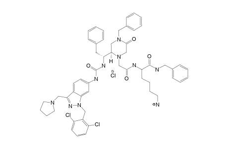 #24B;N-[2-[4-BENZYL-(2R)-[(1S)-[3-[1-(2,6-DICHLOROBENZYL)-3-(PYRROLIDIN-1-YL-METHYL)-1H-INDAZOL-6-YL]-UREIDO]-2-PHENYLETHYL]-5-OXO-PIPERAZIN-1-YL]-ACETYL]-LYS-