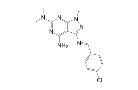 4-AMINO-6-DIMETHYLAMINO-3-(4-CHLOROPHENYL)-AZOMETHINO-1-METHYLPYRAZOLO-[3,4-D]-PYRIMIDINE