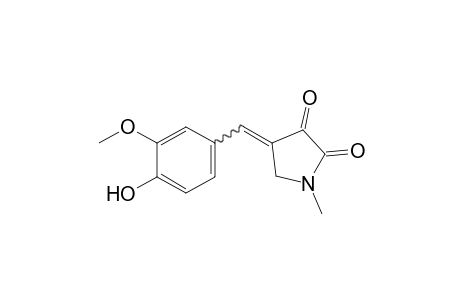 4-(4-hydroxy-3-methoxybenzylidene)-1-methyl-2,3-pyrrolidinedione