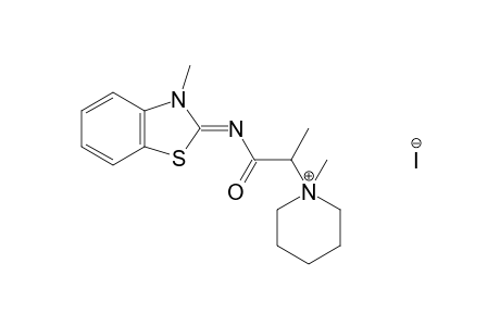 1-METHYL-1-{1-[(3-METHYL-2-BENZOTHIAZOLINYLIDENE)CARBAMOYL]ETHYL}PIPERIDINIUMIODIDE