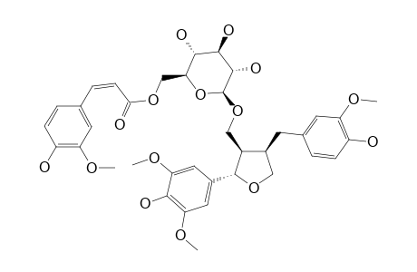 (8R,7'S,8'R)-5'-METHOXY-LARICIRESINOL-9'-O-BETA-D-[6-O-(Z)-4-HYDROXY-3-METHOXY-CINNAMOYL]-GLUCOPYRANOSIDE