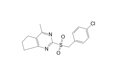 2-[(p-CHLOROBENZYL)SULFONYL]-6,7-DIHYDRO-4-METHYL-5H-CYCLOPENTAPYRIMIDINE