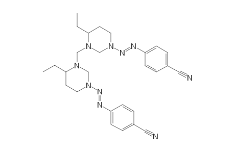 4-ETHYL-3-[[6-ETHYL-3-[2-(PARA-CYANOPHENYL)-1-DIAZENYL]-HEXAHYDRO-1-PYRIMIDINYL]-METHYL]-1-[2-(PARA-CYANOPHENYL)-1-DIAZENYL]-HEXAHYDROPYRIMIDINE