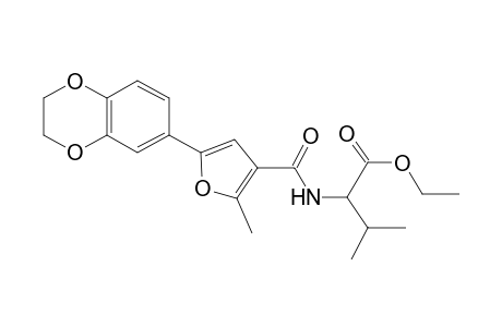 Butyric acid, 2-[[5-(2,3-dihydrobenzo[1,4]dioxin-6-yl)-2-methylfuran-3-carbonyl]amino]-3-methyl-, ethyl ester