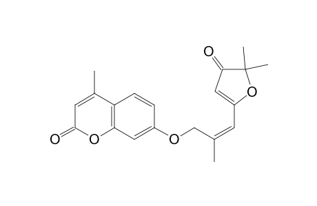 7-{[(2Z)-3-(5,5-dimethyl-4-oxo-4,5-dihydrofuran-2-yl)-2-methylprop-2-en-1-yl]oxy}-4-methyl-2H-chromen-2-one