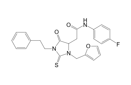 N-(4-fluorophenyl)-2-[3-(2-furfuryl)-5-keto-1-phenethyl-2-thioxo-imidazolidin-4-yl]acetamide