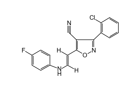 trans-3-(o-CHLOROPHENYL)-5-[2-(p-FLUOROANILINO)VINYL]-4-ISOXAZOLECARBONITRILE