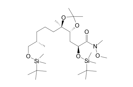 (S)-2-(ter-Butyldimethylsiloxy)-3-{(4R,5R)-5-[(S)-5-(tert-butyldimethylsiloxy)-4-methylpentyl]-2,2,5-trimethyl-1,3-dioxolan-4-yl}-N-methoxy-N-methylpropanamide