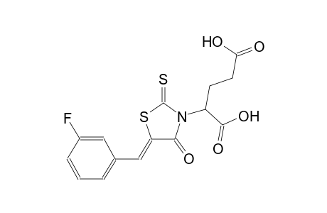 2-[(5Z)-5-(3-fluorobenzylidene)-4-oxo-2-thioxo-1,3-thiazolidin-3-yl]pentanedioic acid