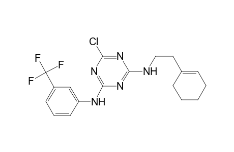 6-Chloranyl-N4-[2-(cyclohexen-1-yl)ethyl]-N2-[3-(trifluoromethyl)phenyl]-1,3,5-triazine-2,4-diamine