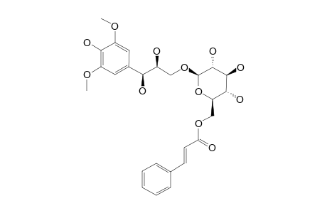 (7S,8S)-SYRINGOYLGLYCEROL-9-O-(6'-O-CINNAMOYL)-BETA-D-GLUCOPYRANOSIDE