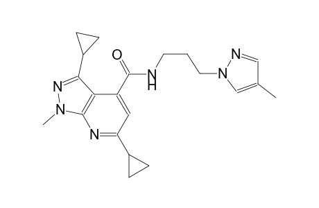 3,6-dicyclopropyl-1-methyl-N-[3-(4-methyl-1H-pyrazol-1-yl)propyl]-1H-pyrazolo[3,4-b]pyridine-4-carboxamide