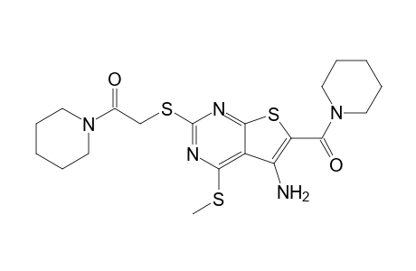 5-AMINO-4-METHYLSULFANYL-2-(PIPERIDINOCARBONYLMETHYLSULFANYL)-THIENO-[2,3-D]-PYRIMIDIN-6-CARBOXYLIC-ACID-PIPERIDIDE