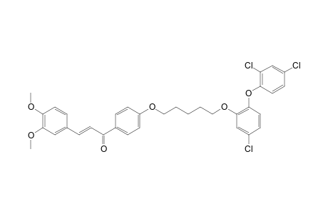 (2E)-1-[4-[[5-[5-CHLORO-2-(2,4-DICHLOROPHENOXY)-PHENOXY]-PENTYL]-OXY]-PHENYL]-3-(3,4-DIMETHOXYPHENYL)-PROP-2-EN-1-ONE