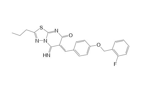 7H-[1,3,4]thiadiazolo[3,2-a]pyrimidin-7-one, 6-[[4-[(2-fluorophenyl)methoxy]phenyl]methylene]-5,6-dihydro-5-imino-2-propyl-, (6Z)-