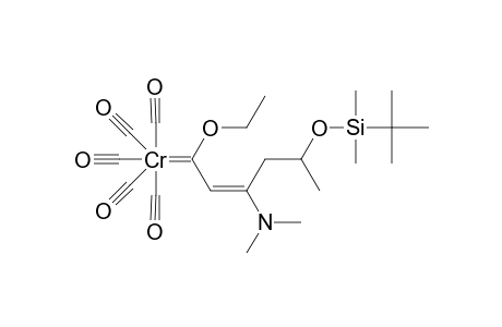 Pentacarbonyl[(2E)-5-tert-butyldimethylsiloxy-3-(dimethylamino)-1-ethoxyhex-2-en-1-ylidene]chromoum