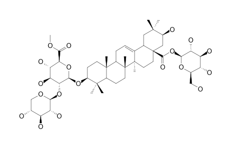 CYNARASAPONIN-J;3-O-BETA-[ARABINOPYRANOSYL-(1->2)-(6-O-METHYL)-GLUCURONOPYRANOSYL]-MACHAERINIC-ACID-28-O-GLUCOPYRANOSYLESTER