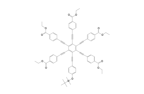 1-[PARA-(TERT.-BUTYLDIMETHYLSILYLOXY)-PHENYLETHYNYL]-2,3,4,5,6-PENTAKIS-[PARA-(ETHOXYCARBONYL)-PHENYLETHYNYL]-BENZENE