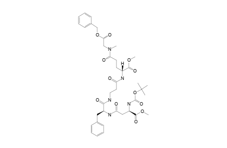 BENZYL-[(2R)-N-(TERT.-BUTOXYCARBONYL)-ALPHA-METHYL-ASPARTYL]-BETA-(2S)-PHENYLALANYL-BETA-ALANYL-[ALPHA-METHYL-(2R)-GLUTAMYL]-GAMMA-SARCOSINATE-TRIESTER;COMPOUN